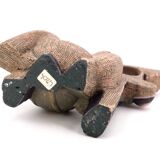 Cubic horse sculpture in painted ceramic, 1970s