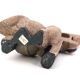Cubic horse sculpture in painted ceramic, 1970s