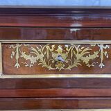 Louis XVI style chest of drawers in mahogany and amaranth