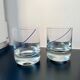 Krosno 10 cm blue rimmed crystal glasses