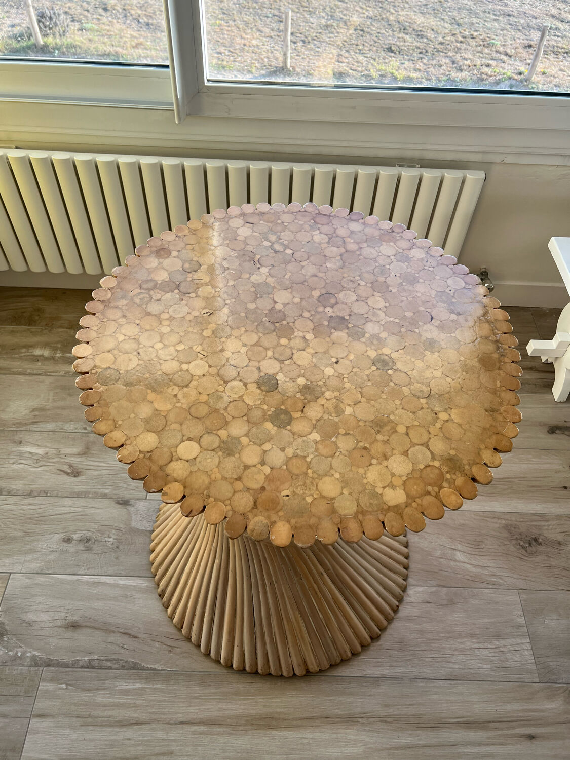 Bamboo and glass table