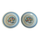 Pair of flat earthenware plates, ironstone, FD, Aunis decor
