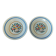 Pair of flat earthenware plates, ironstone, FD, Aunis decor