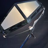 Large PIROUETT Art Deco metal chromo glass clouds lamp