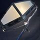 Large PIROUETT Art Deco metal chromo glass clouds lamp