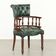 Green cow leather Chesterfield office chair / side chair in English style