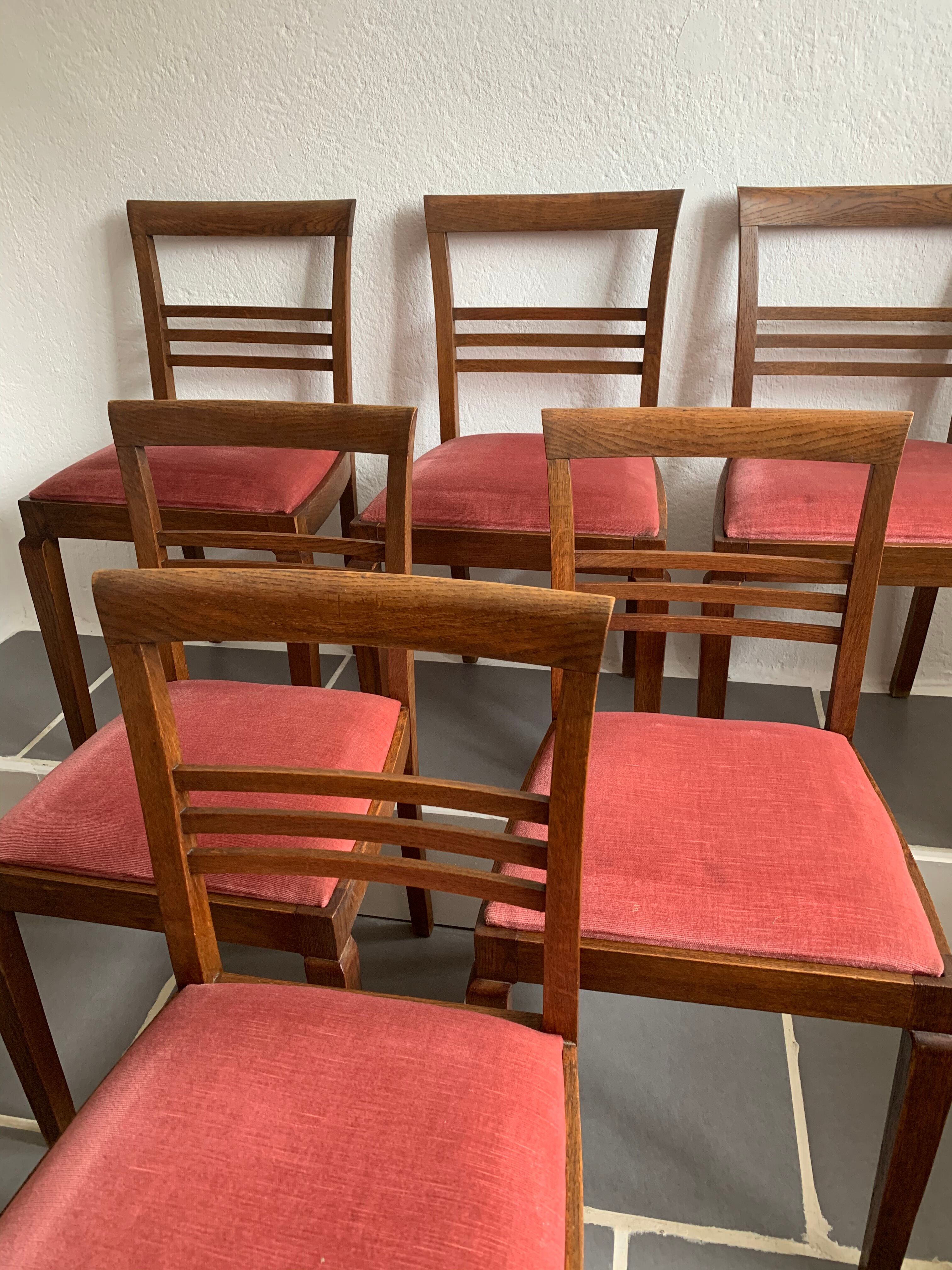 6 chairs era solid oak reconstruction
