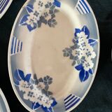 Lot 6 flat plates, 1 dish, 1 Ceranord Saint Amand Vintage 1950s dish