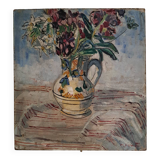 Tableau Ancien Bouquet vers 1950