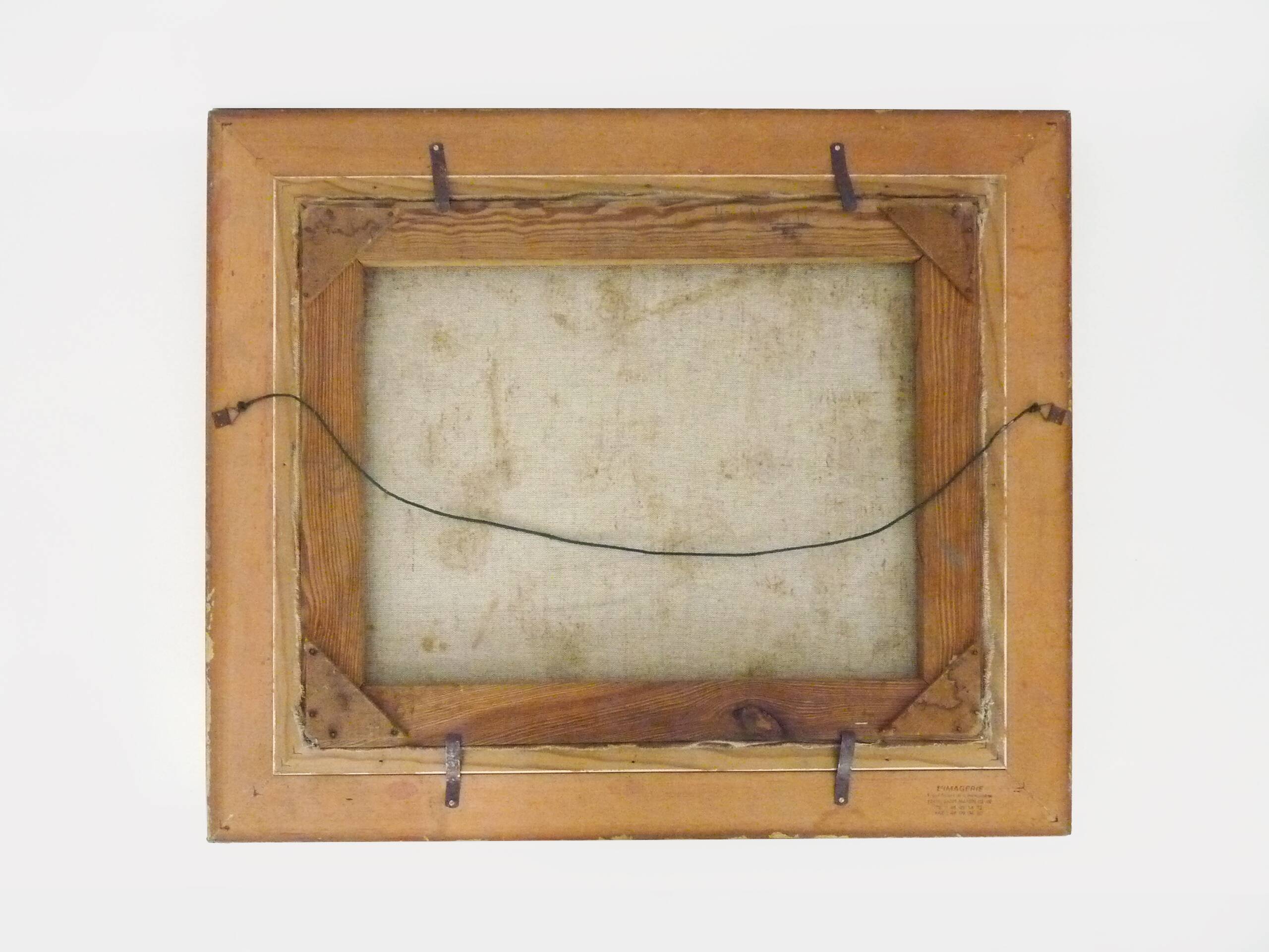 Abstract oil on canvas signed in its gilded wooden frame. 60s 70s