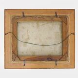 Abstract oil on canvas signed in its gilded wooden frame. 60s 70s