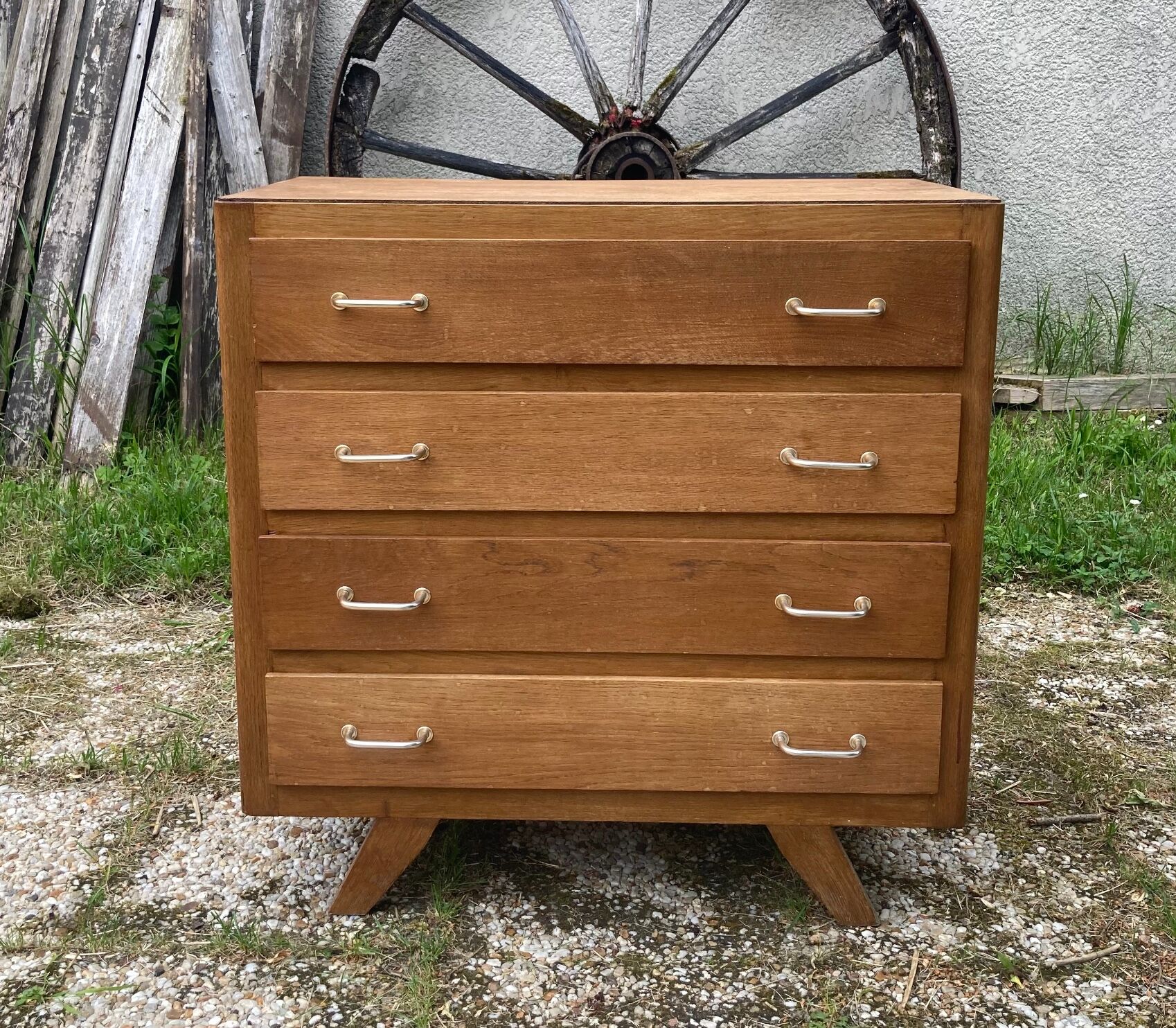 Vintage chest of drawers compass feet