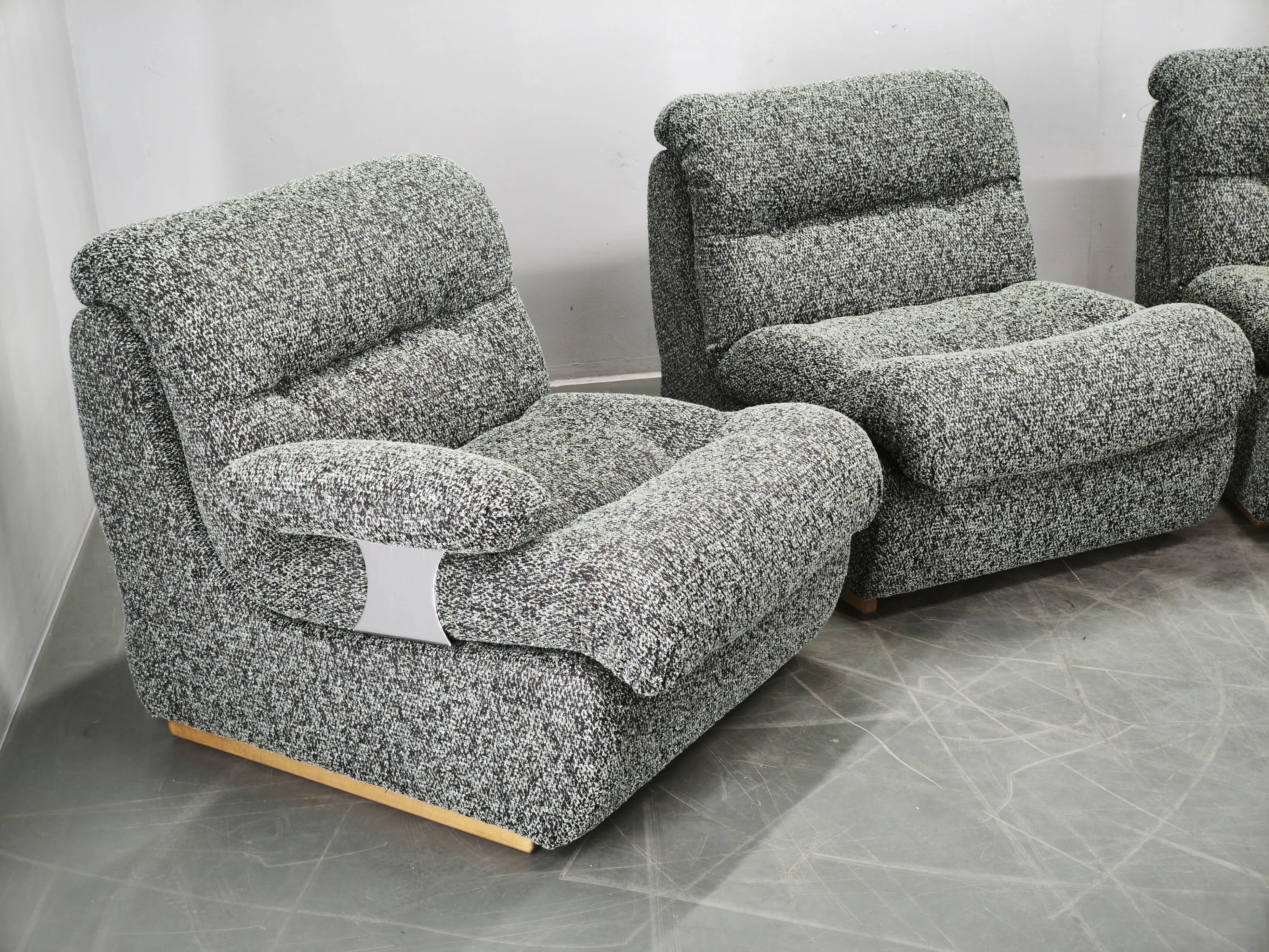 1970s Czechoslovak Space Age Four-Piece Sculptural Modular Sofa