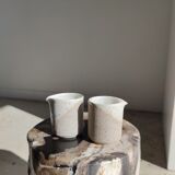 Side table in petrified wood
