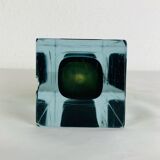 Sommerso Murano green vase 25 cm, soliflore, vintage