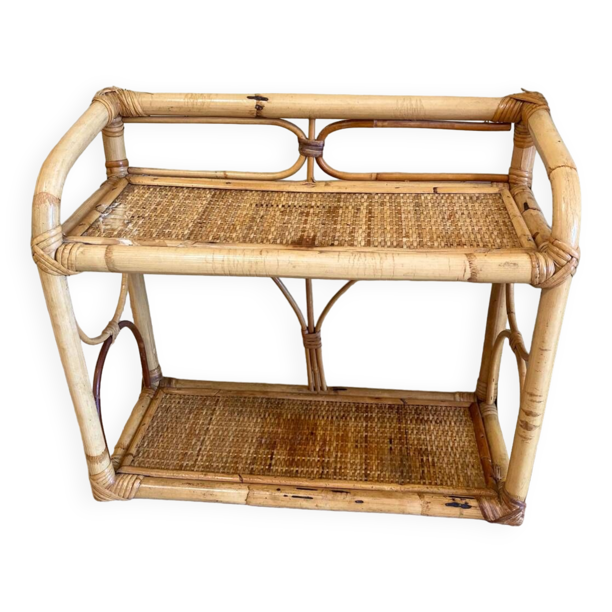 Vintage rattan shelf
