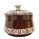 Sugar bowl, burgundy ceramic, Wałbrzych, Poland, 1960s