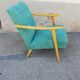 Armchair year 50 green fabric