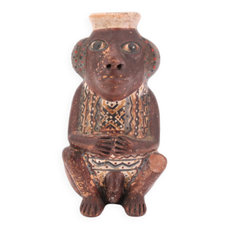 Anthropomorphic Peruvian terracotta vase