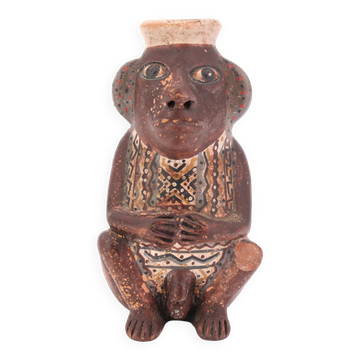 Vase Péruvien anthropomorphe en terre cuite