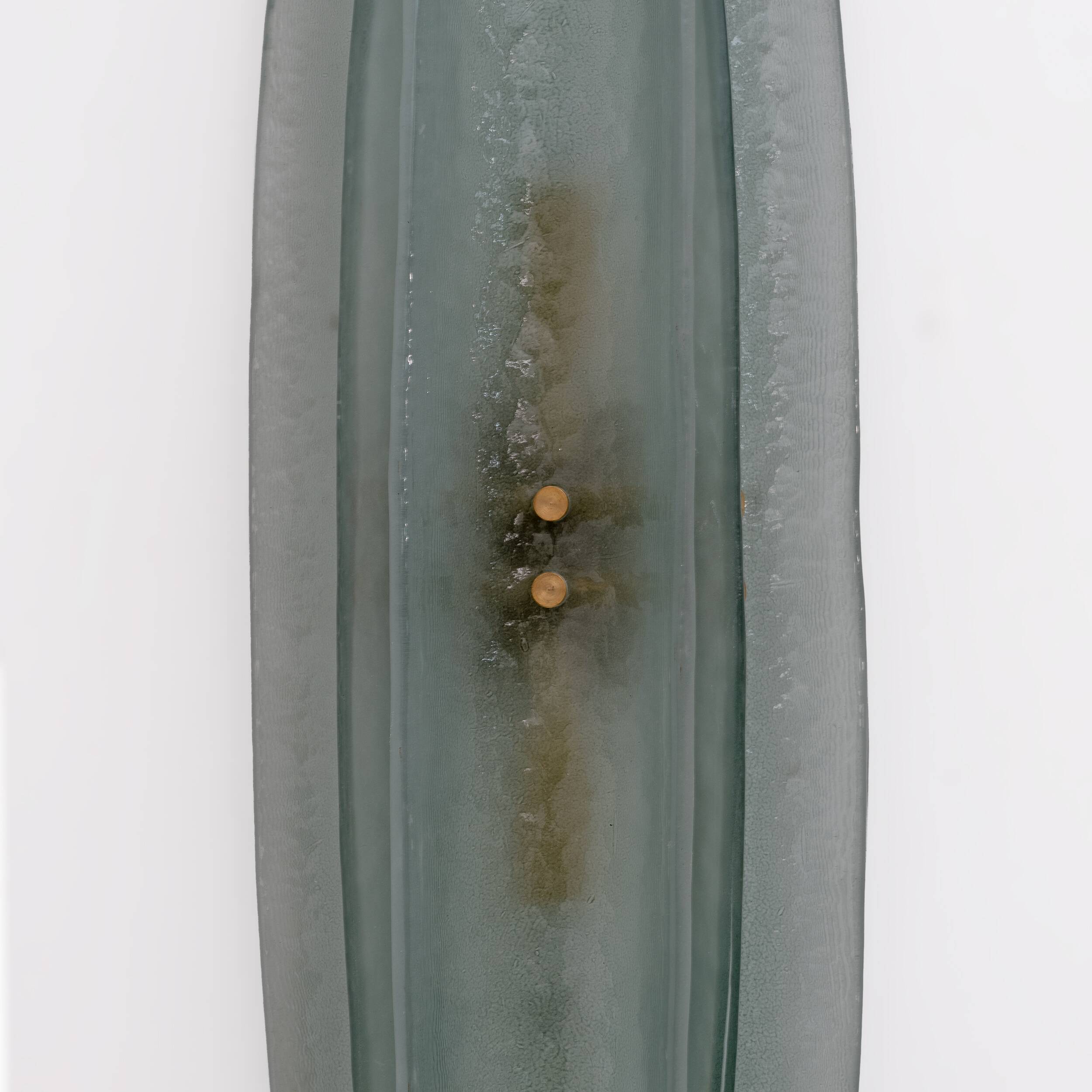 Pair of Fontana Arte Style Mid-century Modern Aqua Green Murano Glass Sconces