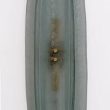 Pair of Fontana Arte Style Mid-century Modern Aqua Green Murano Glass Sconces
