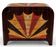 An Art Deco bedside table made of beech wood, rosewood & elm burl.