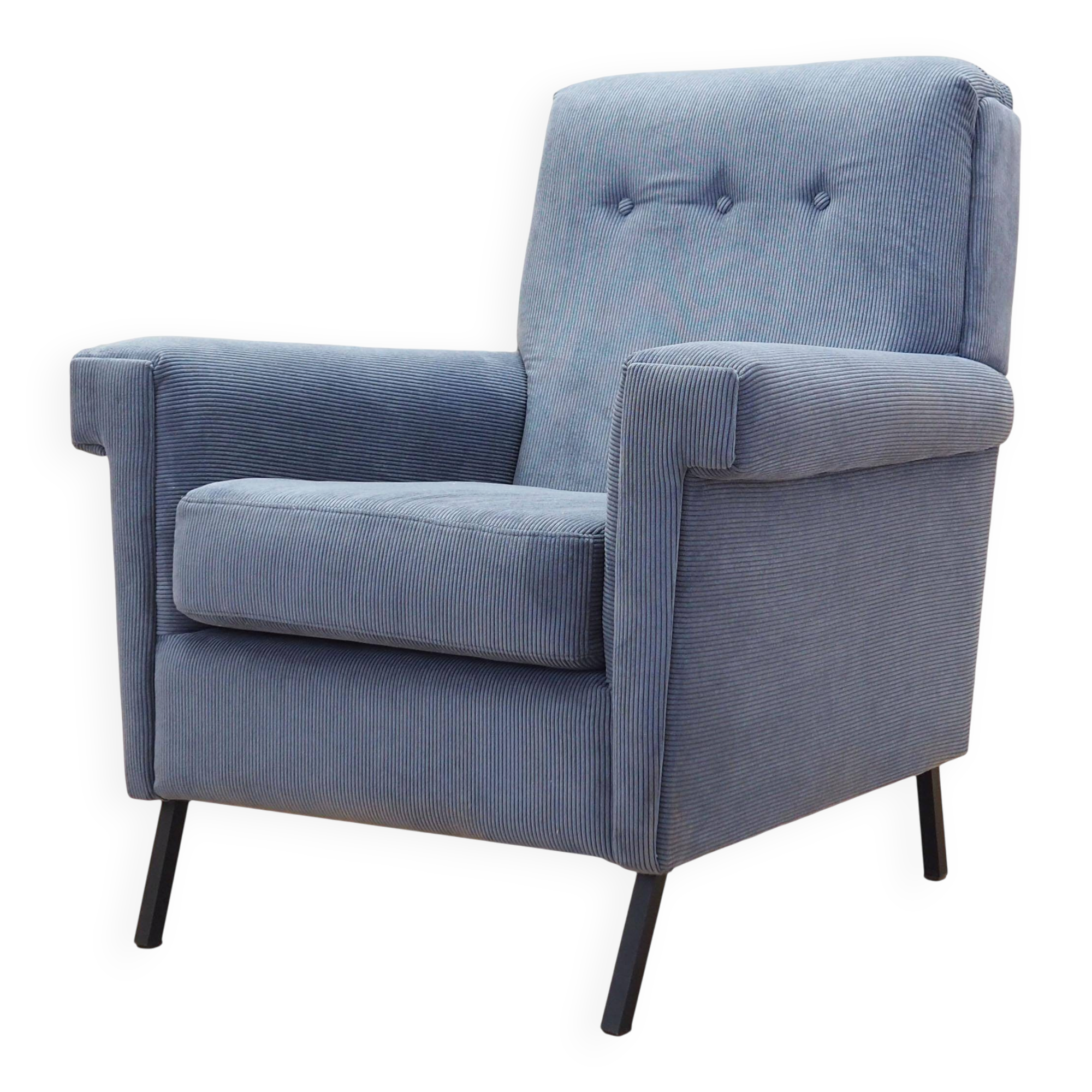 Blue armchair, Italian design, 1970s, production: Italy