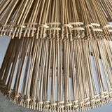 Rattan pendant lamp or light in the shape of an Asian lantern