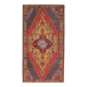 1970s Vintage Turkish Hand-Knotted Wool Cotton Red Runner Rug 145x278