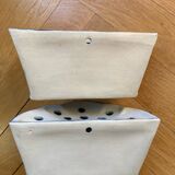 Pair of ceramic flower pots - flower picks with blue floral motifs