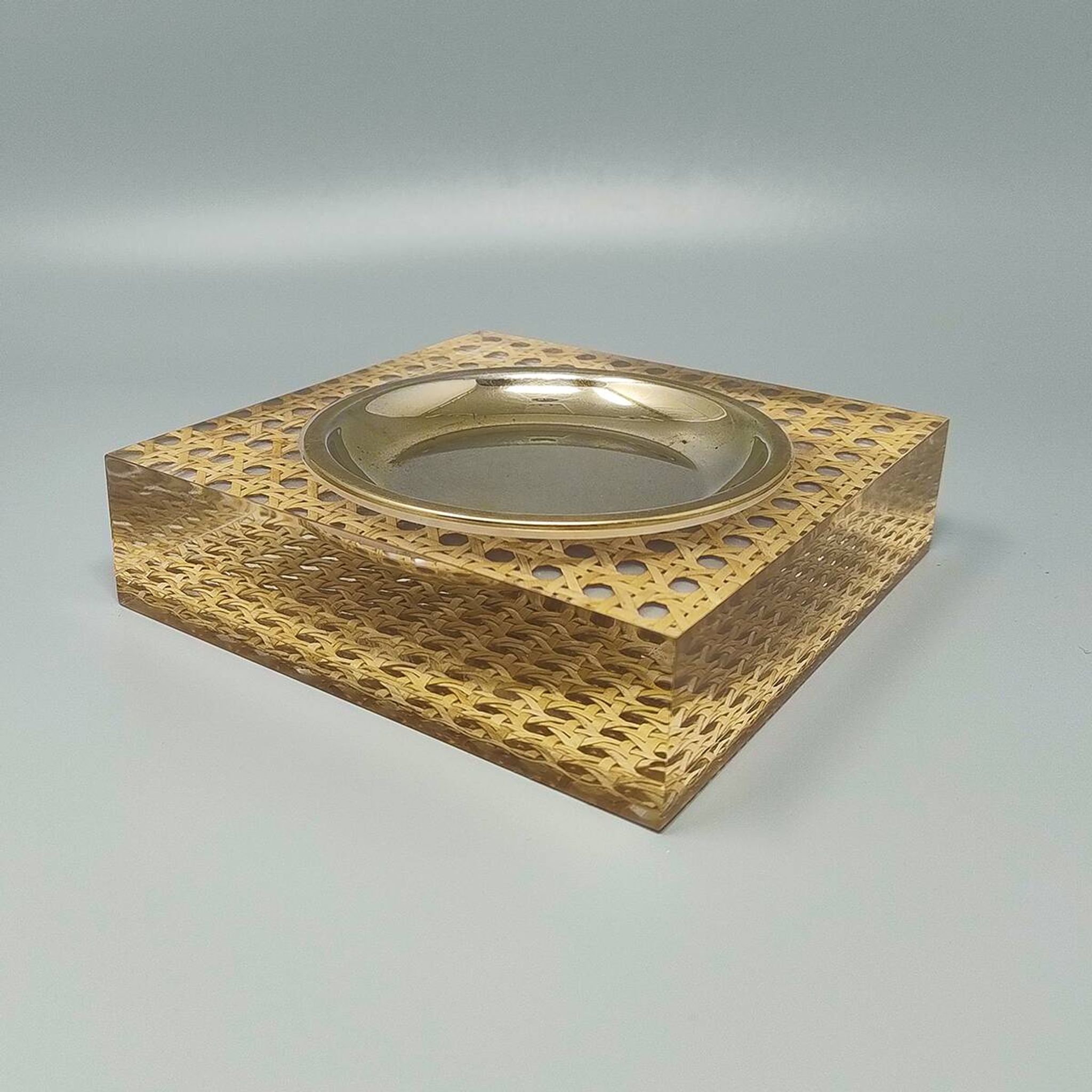 1970s Smoking Set in Vienna Straw By Geolel. Made in Italy