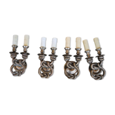 Set of 4 wall ropes tied in bronze silver 1940