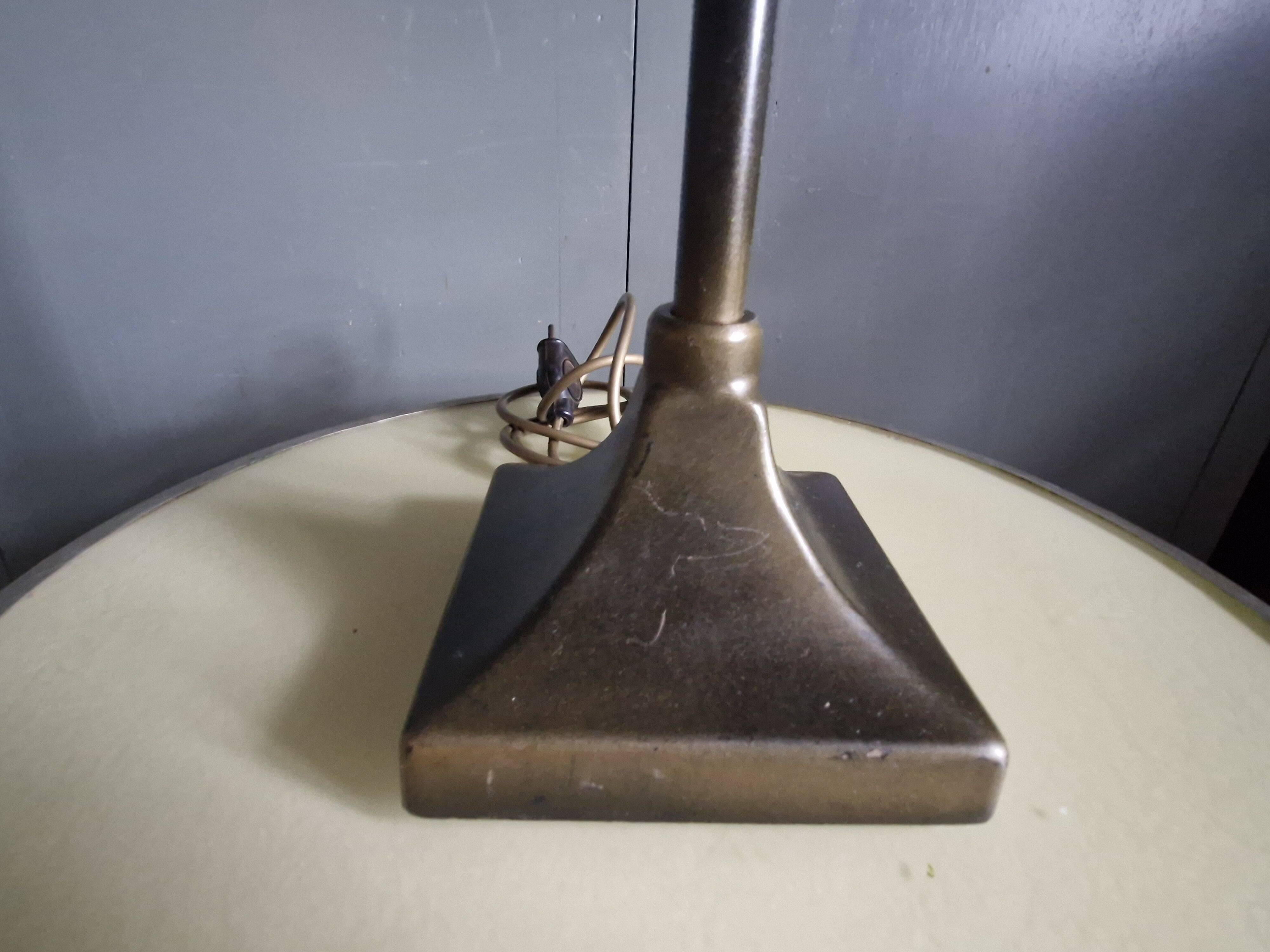 Old bronze lamp base, brown patina - Made in England