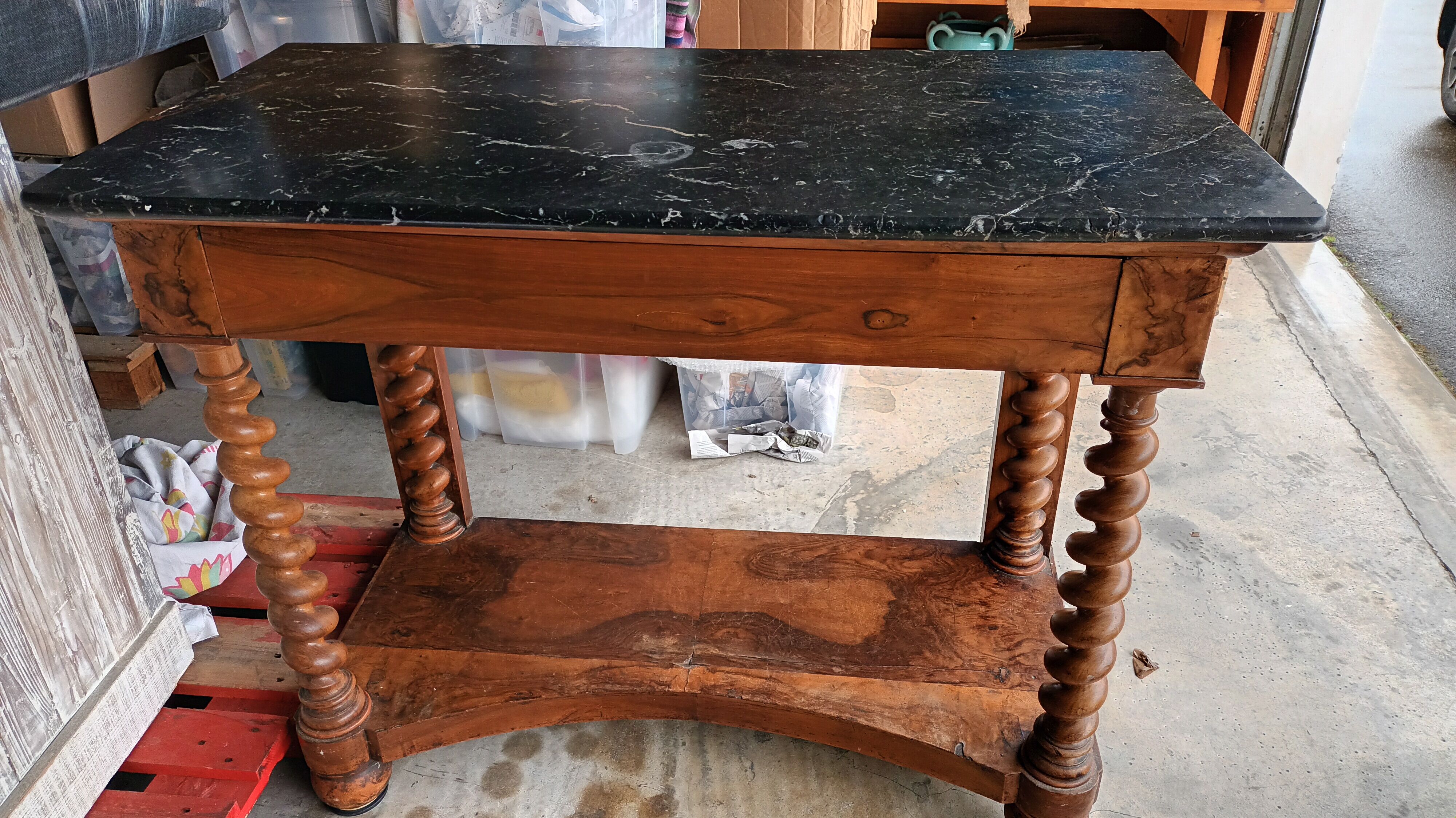 Console Napoleon III with black marble