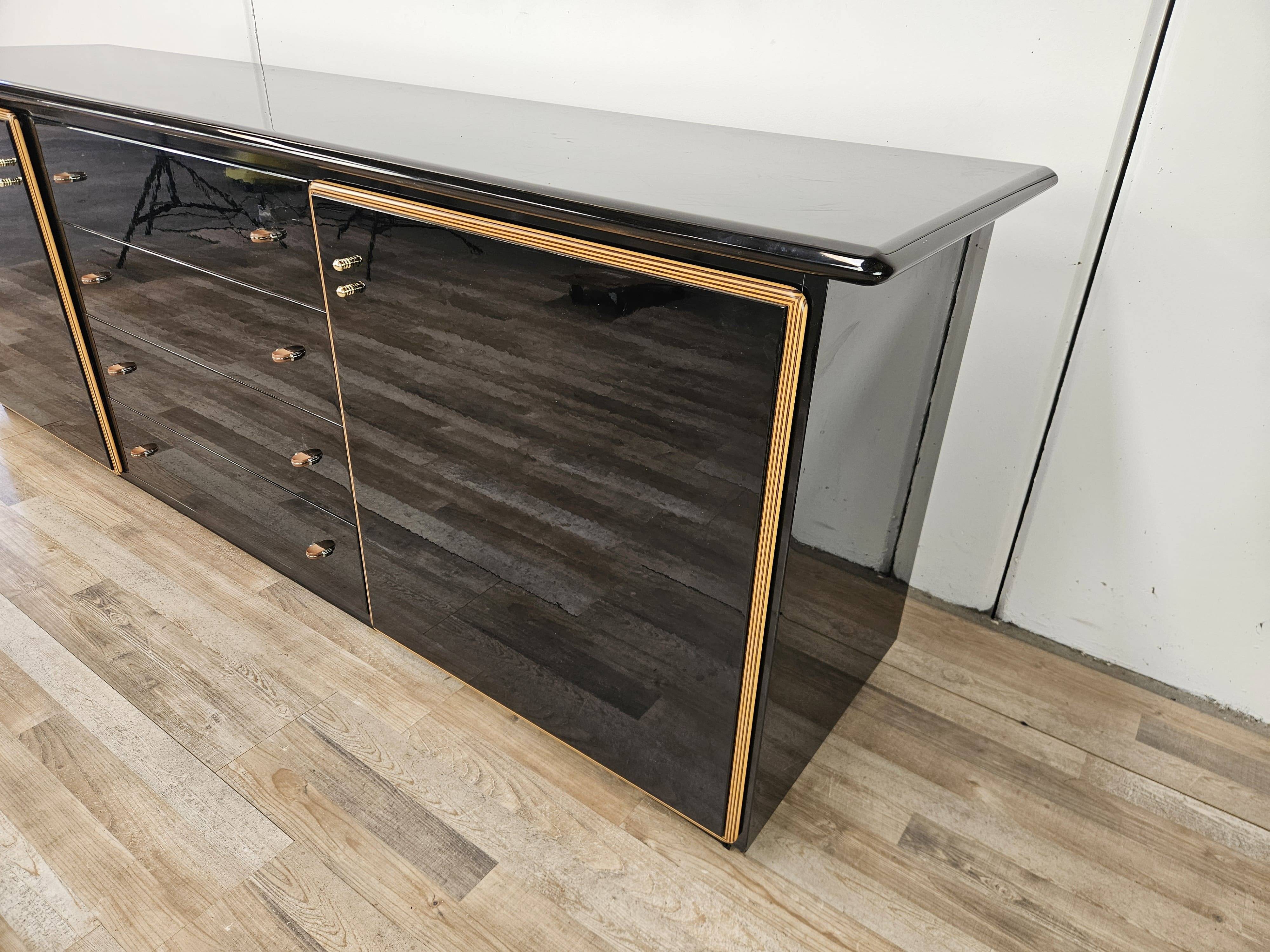 1970s Pierre Cardin sideboard in black lacquered wood
