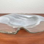 Vintage German glass plate or bowl by Hans Jürgen Richartz for Richartz Art Collection, Mathildenhütte, Solingen, Germany.