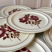 Lot de 8 assiettes plates Moulin des Loups modèle "Roubaix" années 40