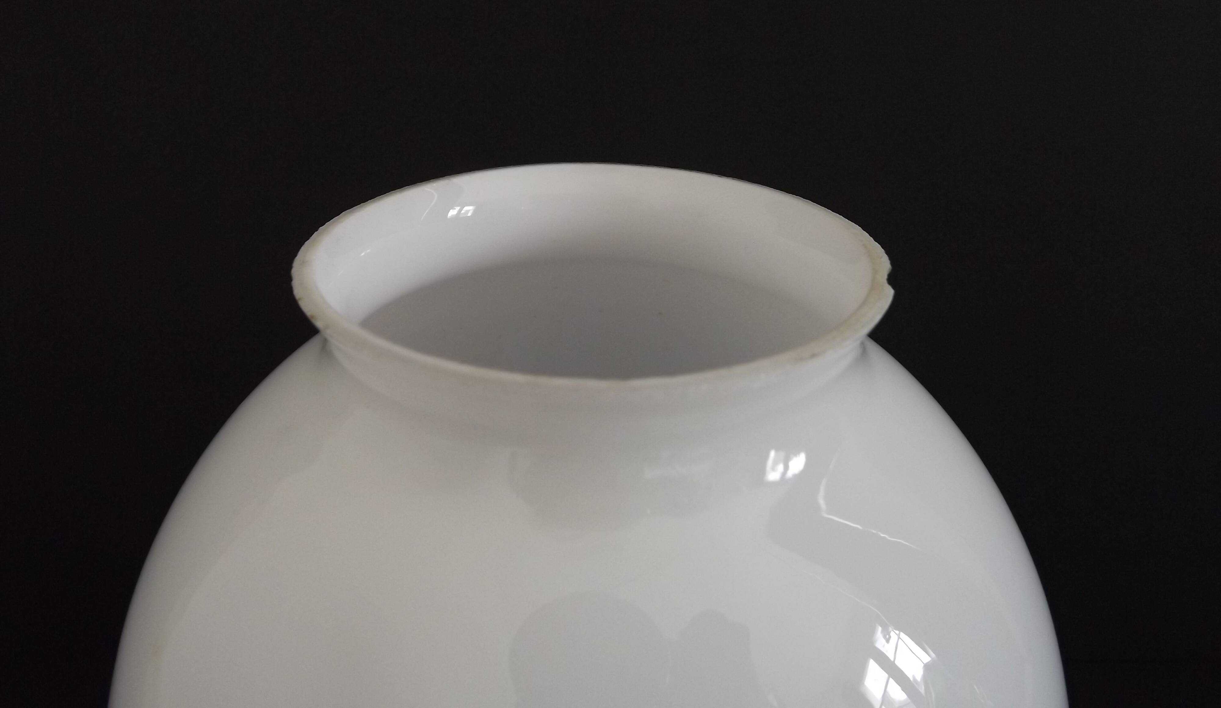 French Vintage White Opaque Glass Medium Replacement Glass Globe Shade 205