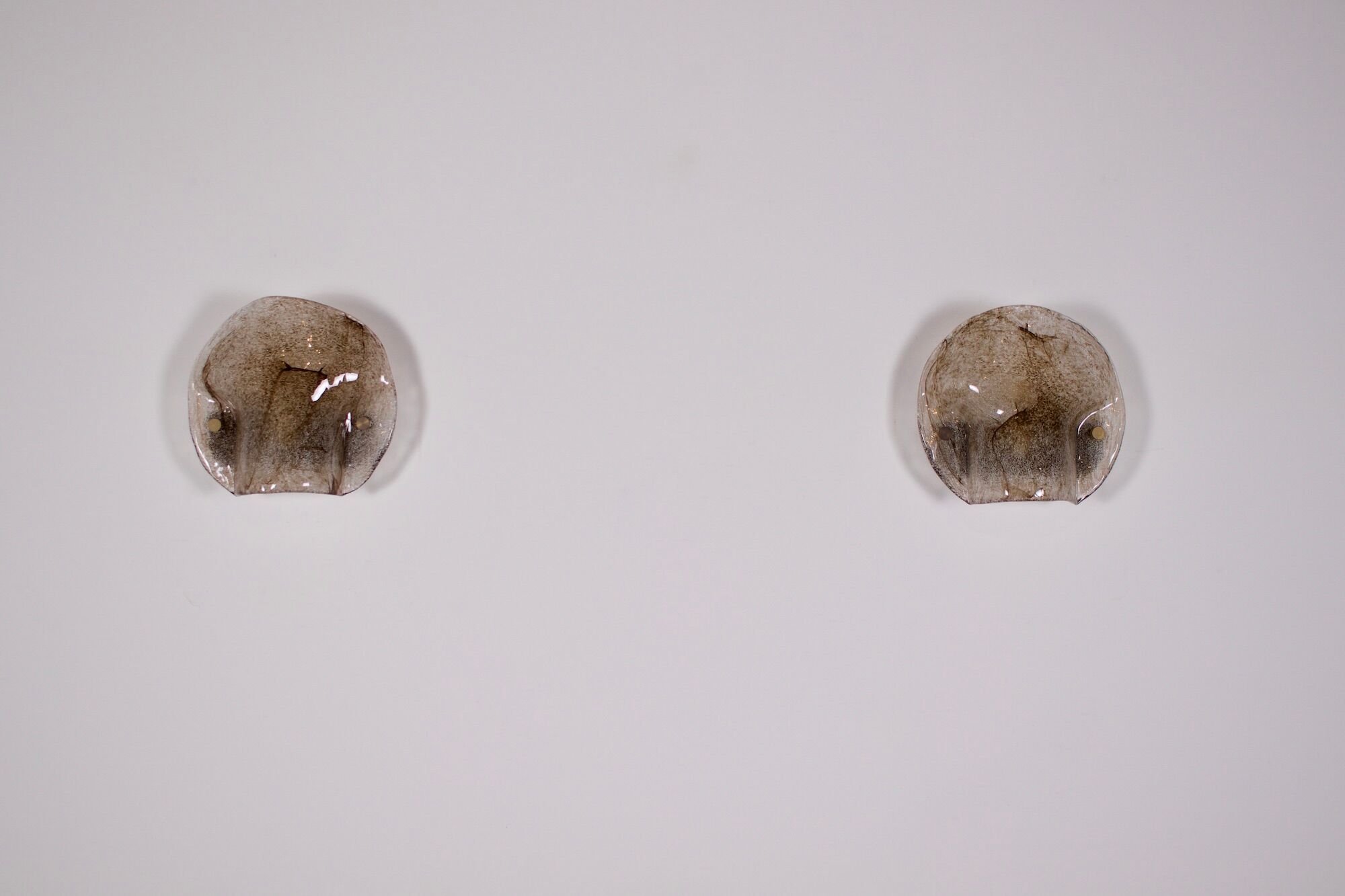 Murano wall lamps in blown glass.