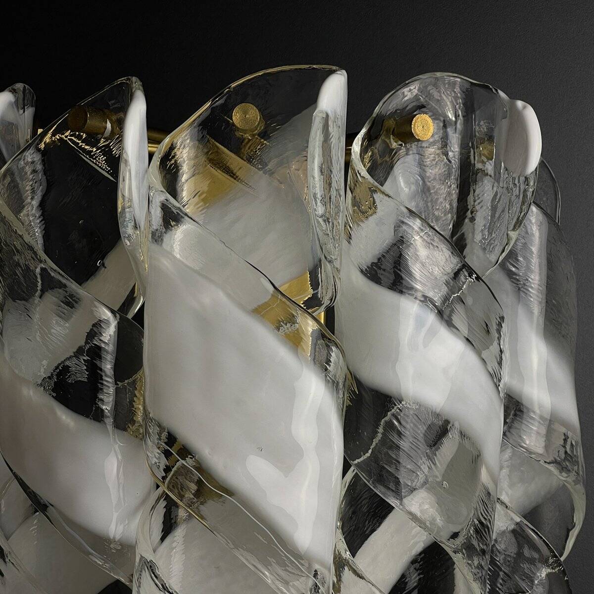 Vintage Murano Torciglioni wall lamp by Avmazzega, Italy, 1970s