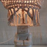 Table lamp statuette in limestone - mid 20th century