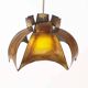 Original Italian torch cut brutalist brass chandelier