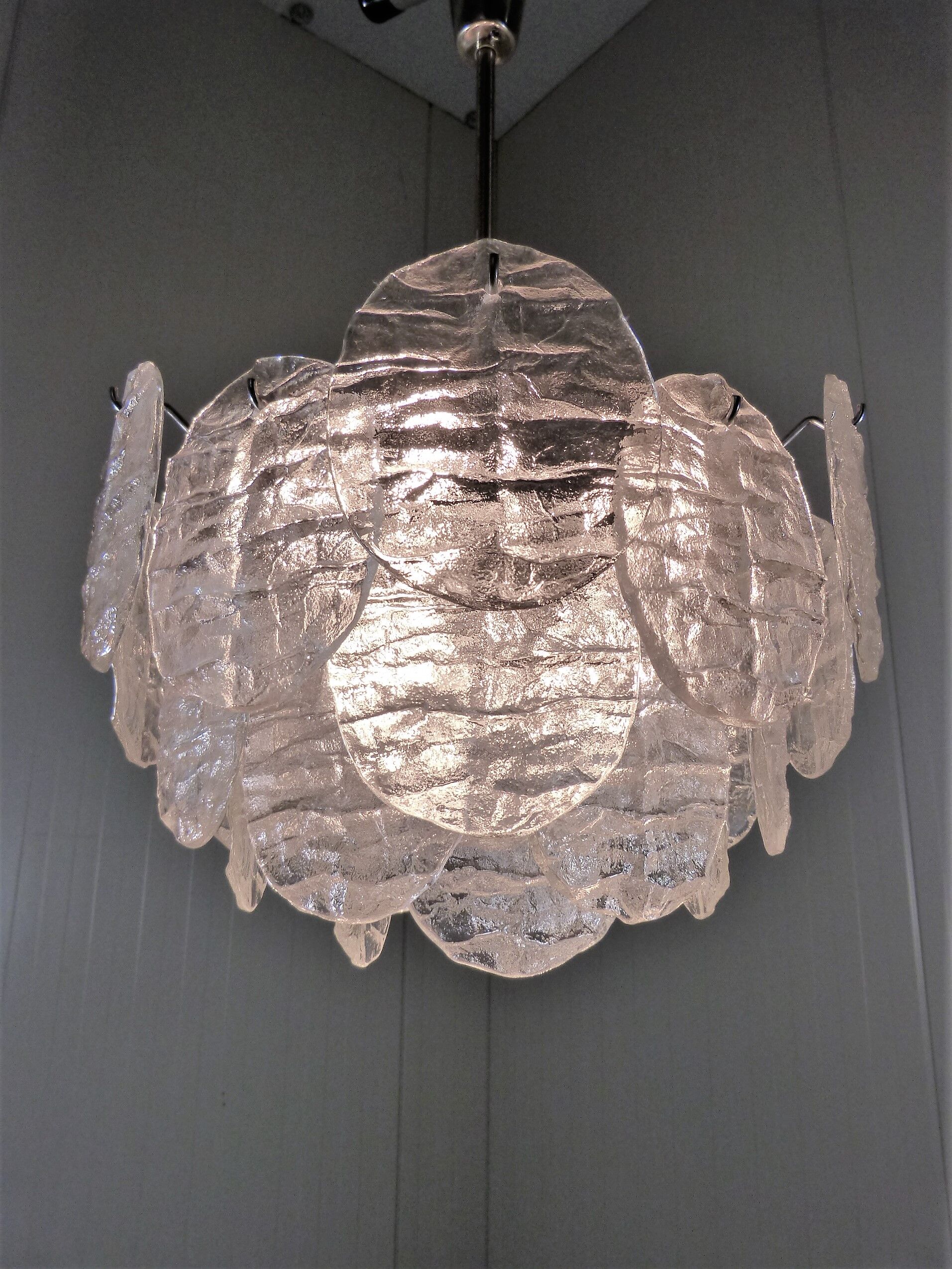 Kalmar candlestick with ice glass discs 1960's