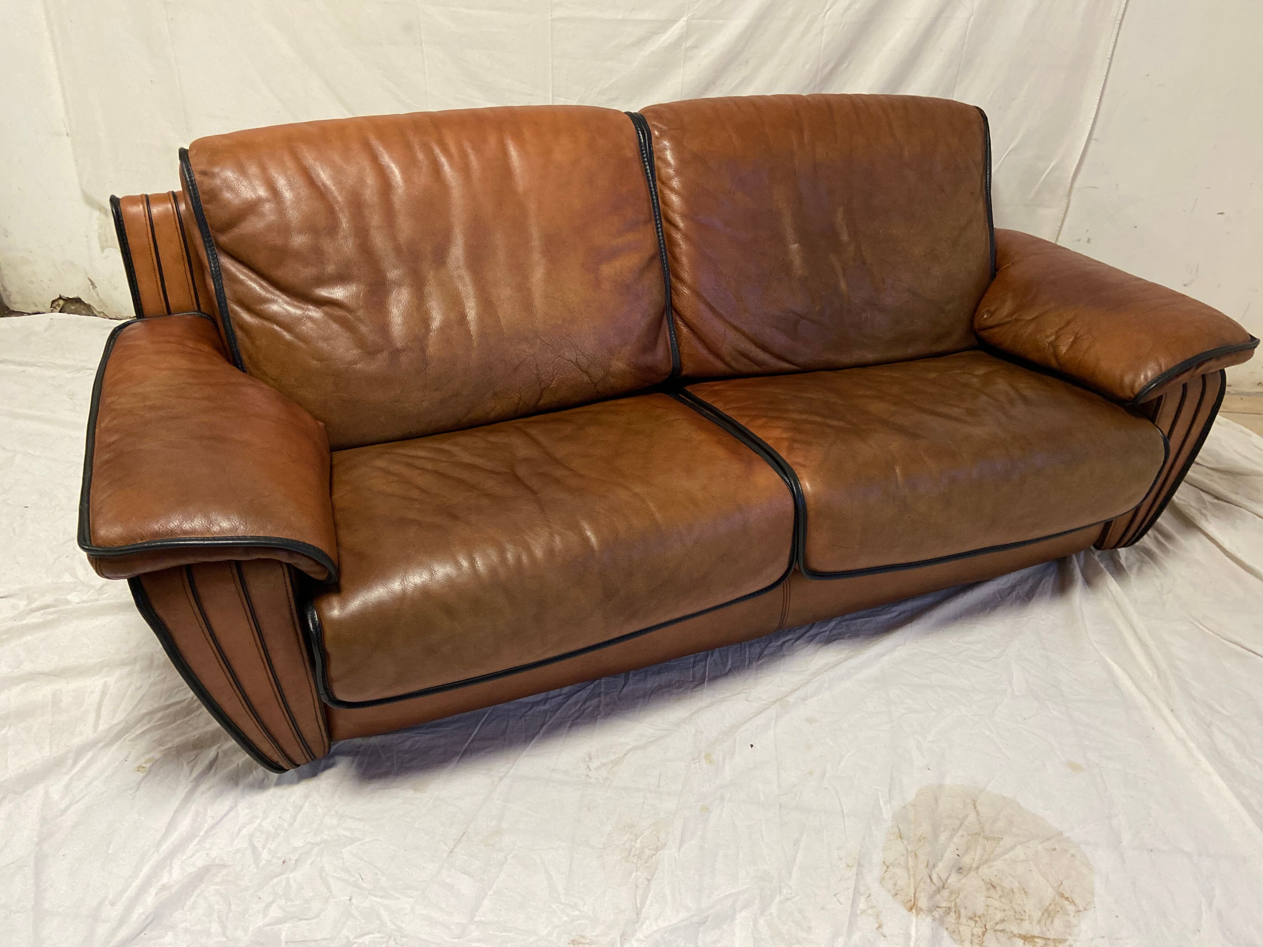 Vintage leather sofa 1980