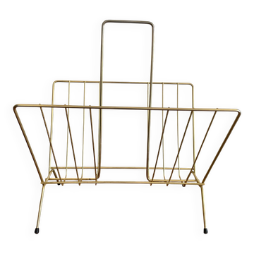 Golden metal magazine rack