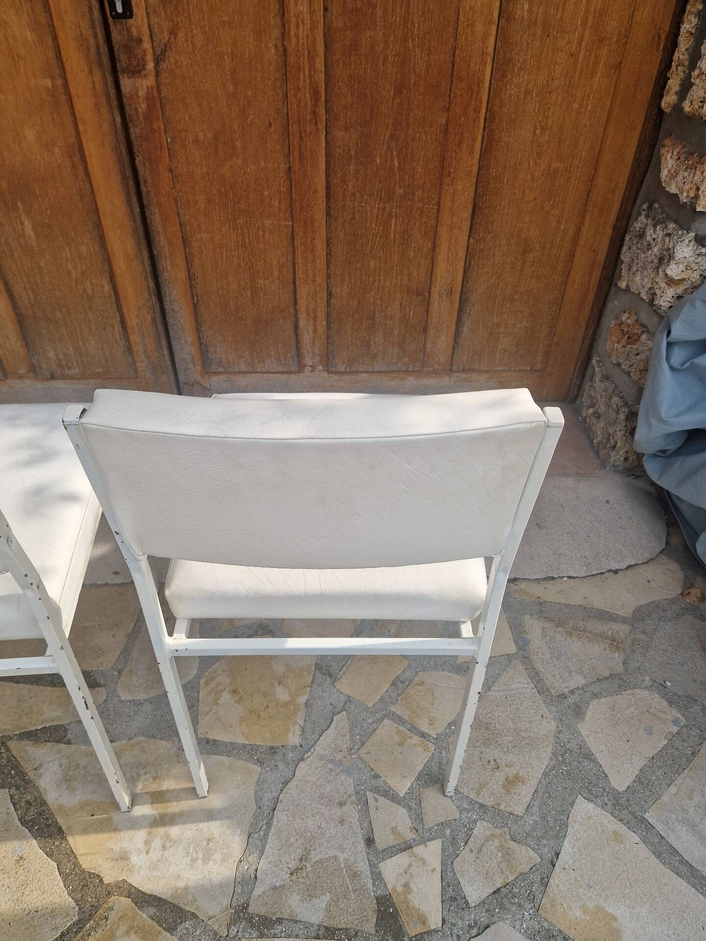 Vintage faux leather chairs