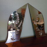Double Venetian mirror, asymmetrical, beveled