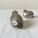 Salière et poivrière en métal argenté oiseaux vintage