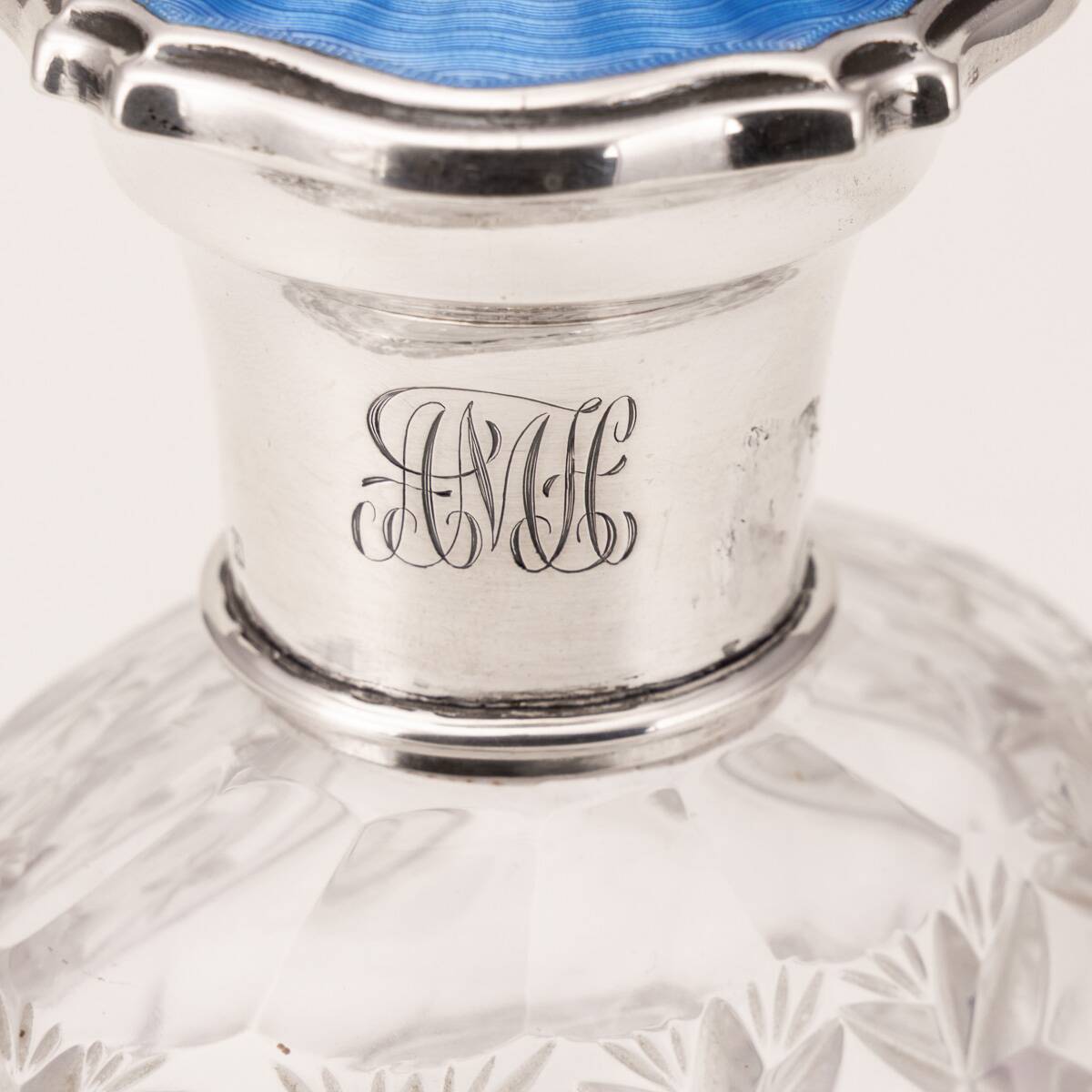 Antique 19thC Regency Solid Silver & Cut Glass Scent Bottle, London c.1812